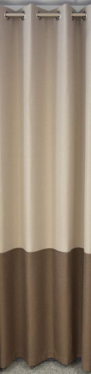 Rideau Bi Ton Figari Beige Marron Adl Decoration